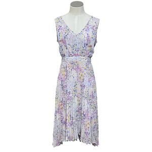 Plenty by Tracy Reese Pleated Floral Evanthe Knee Length Romantic Dress Sz 4